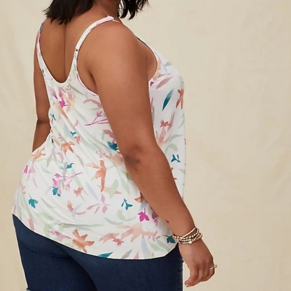 Torrid NWOT Super Soft Multi Watercolor Floral Swing Cami Tank Top, size 00x - Picture 3 of 12